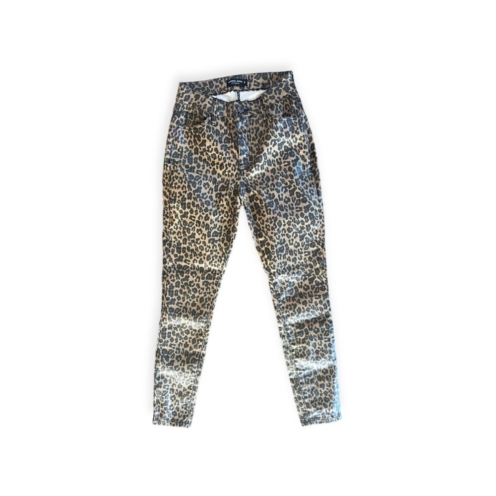 HAMMER JEANS pants casual cheetah animal pattern size 3 stretch
